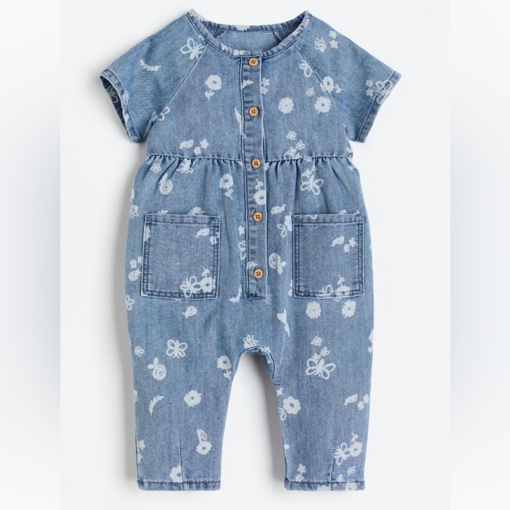 Denim Floral Jumpsuit BNWT